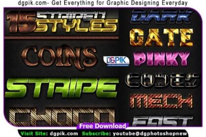 15 Striped Metallic Photoshop Styles