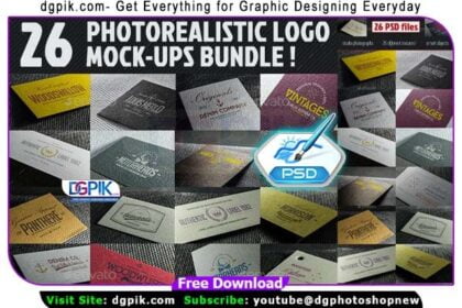 26 Photorealistic Logo PSD Mockups Bundle