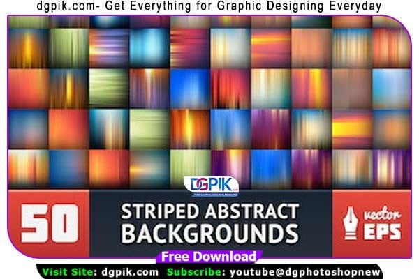 50 Colourful Vector Set of Striped Abstract Backgrounds