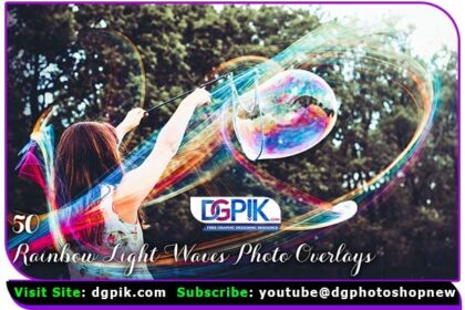 50 Rainbow Light Waves Photo Overlays