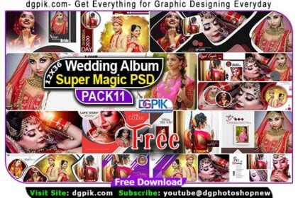 12X36 Wedding Album Super Magic PSD Templates Pack 11