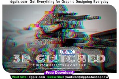 3D Glitched Effect Photoshop Action