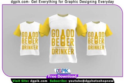 3D Half Sleeves T-Shirt PSD Mockup