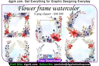 4th of July Wildflower Watercolor PNG Clipart