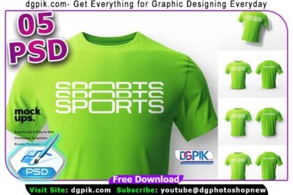5 Male T-Shirt Psd Mockup