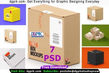 7 Box Mockups Photoshop PSD