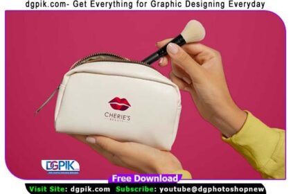 Cute Beauty Makeup Pouch Psd Mockup.