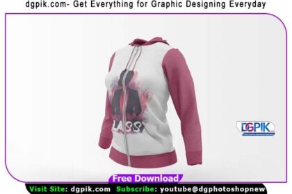 Girl Pink Hoodie Psd Mockup