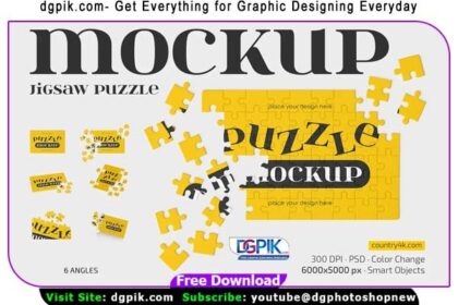 Jigsaw Puzzle Psd Mockup Set