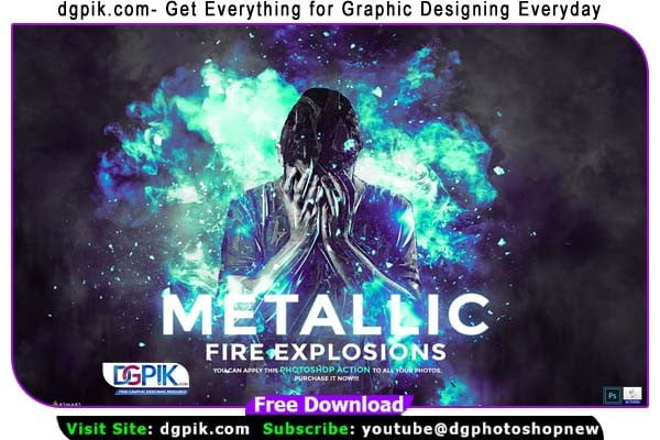 Metallic Fire Explosion Effect Photoshop Action