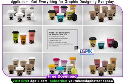 Paper Hot Drink Cups Packaging Psd Mockup