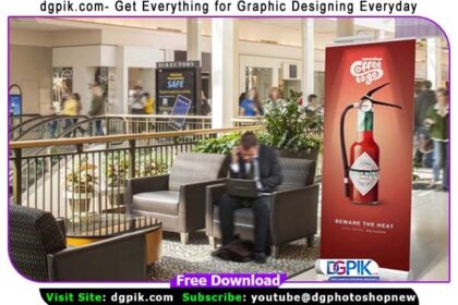 Photoshop Roll-up Banner Psd MockupJPG