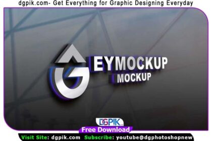 Steel Led Effect 3D Logo Psd Mockup