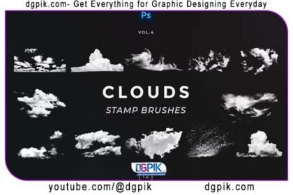 12 Stamp Cloud Brushes for Photoshop