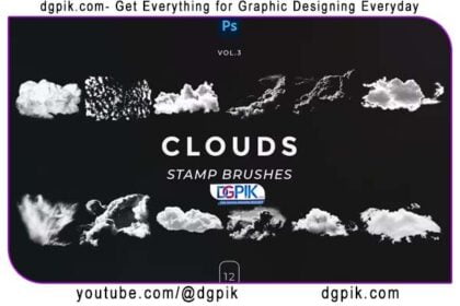 12 Stamp Cloud Brushes for Photoshop Vol 3