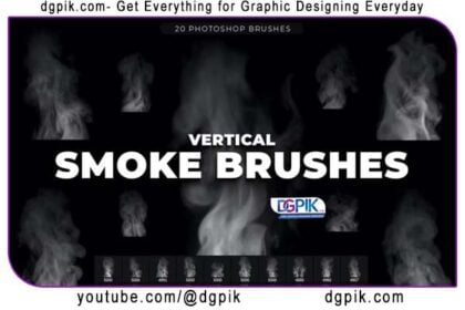 20 Vertical Smoke Photoshop Brushes