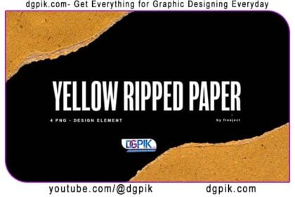 4x Yellow Paper Design Element