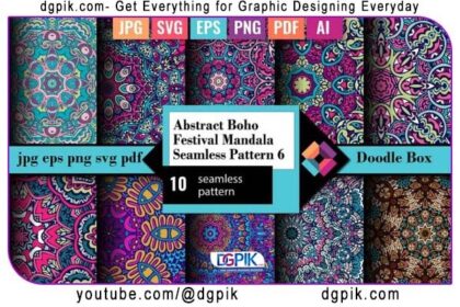 Abstract Boho Festive Mandala Seamless 6