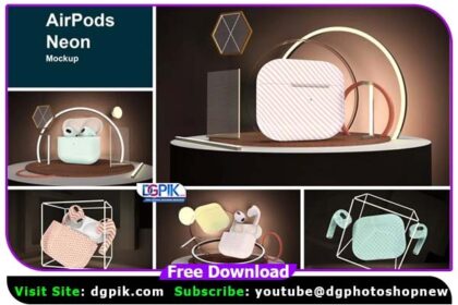 AirPods Neon Psd Mockup