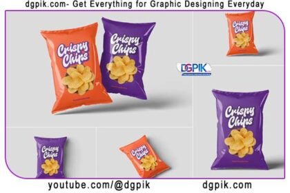 Chips Bag Packaging Psd Mockups
