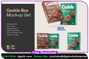 Cookies Box Packaging Psd Mockup