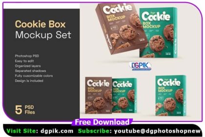 Cookies Box Packaging Psd Mockup