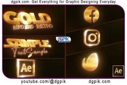 Gold Retro Logo Intro After Effects Template