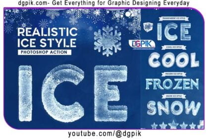 Realistic Ice Style Effect Photoshop Actions
