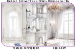 26 Elegant White Room Wedding & Maternity Backdrops