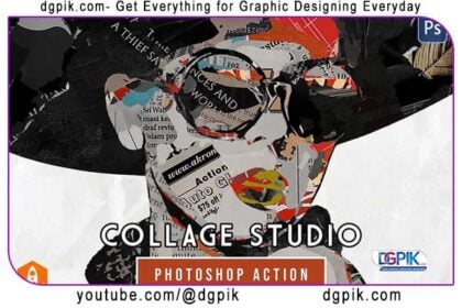 Collage Studio Effect Paper Photoshop Action