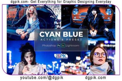 Cyan Blue Photoshop Actions & Lightroom Presets