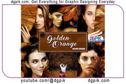 Golden Orange Effect Color Grading Photoshop Action