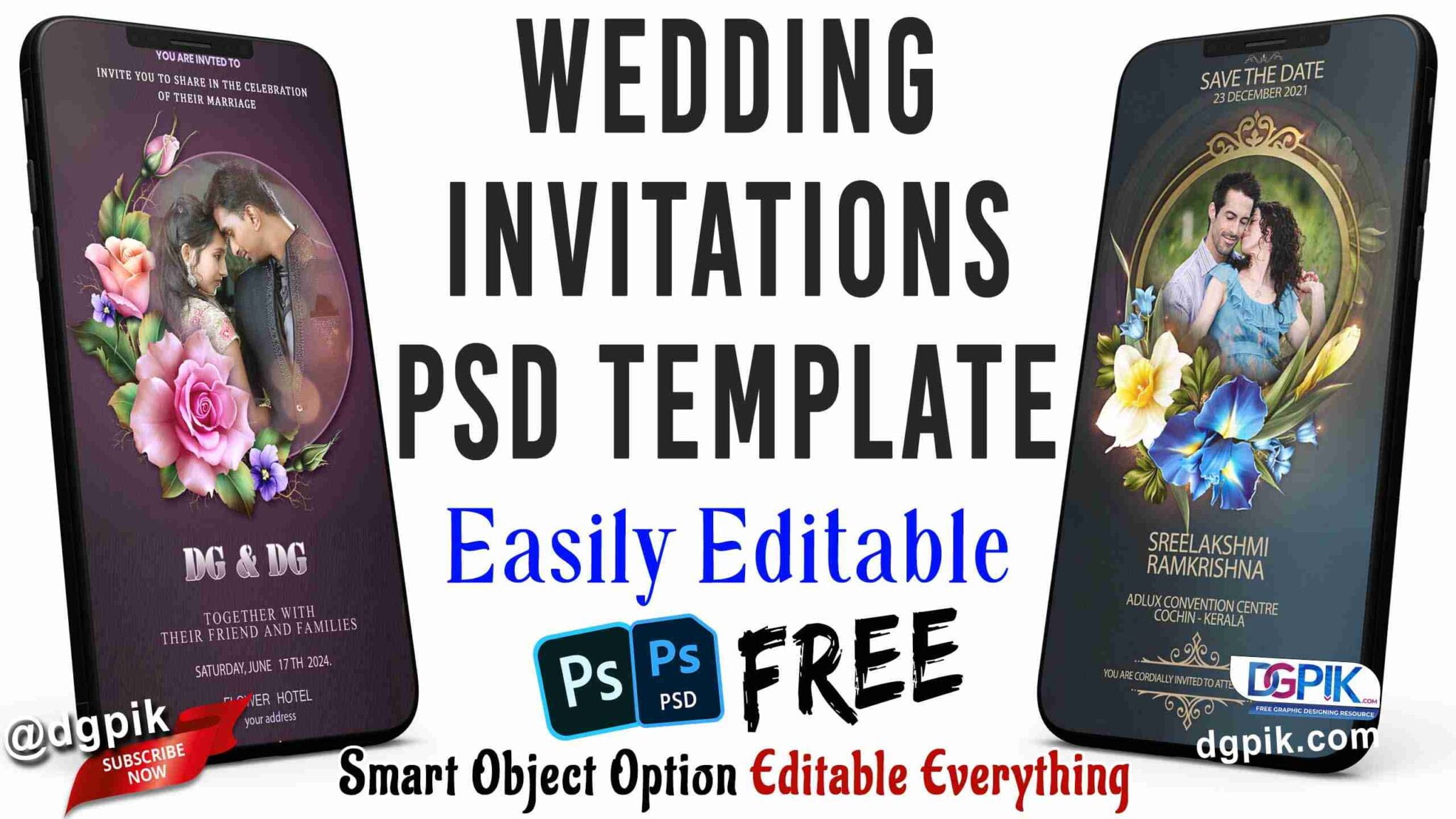 2023 Mobile Wedding invitations Psd DGPik