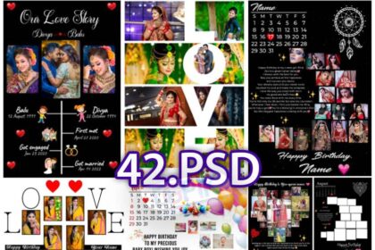42 Anniversary and Birthday Customized Photo Frame PSD For Photoshop