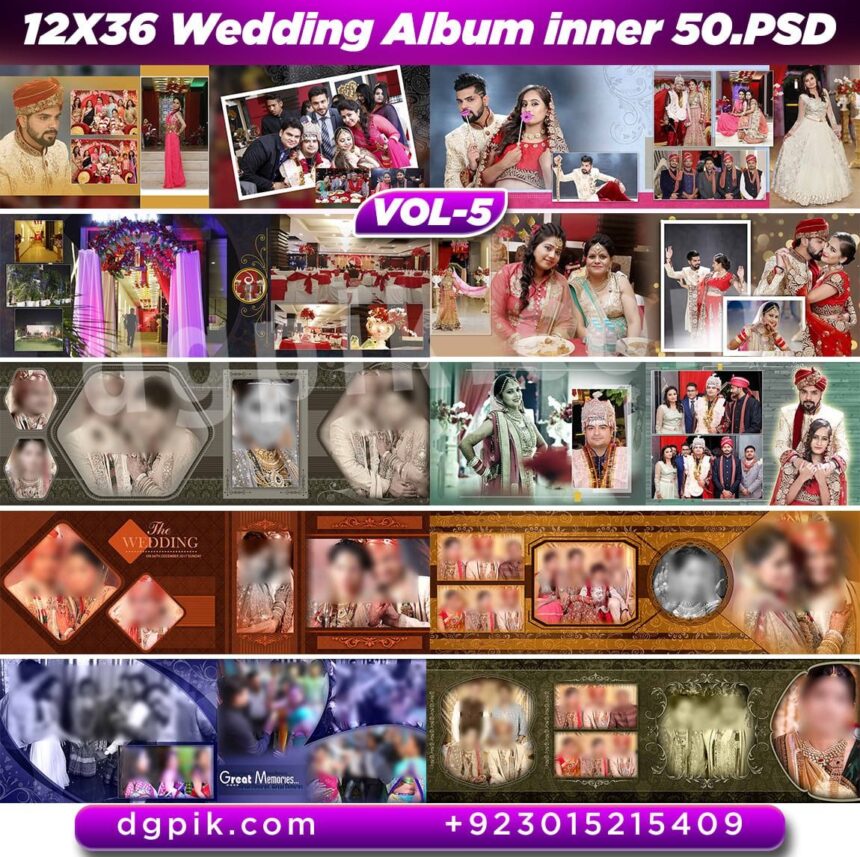 12X36 Creative Wedding Album inner 50 PSD Vol-05