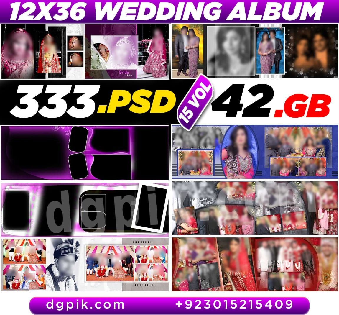 12X36 Wedding Album Design 333.PSD Pack