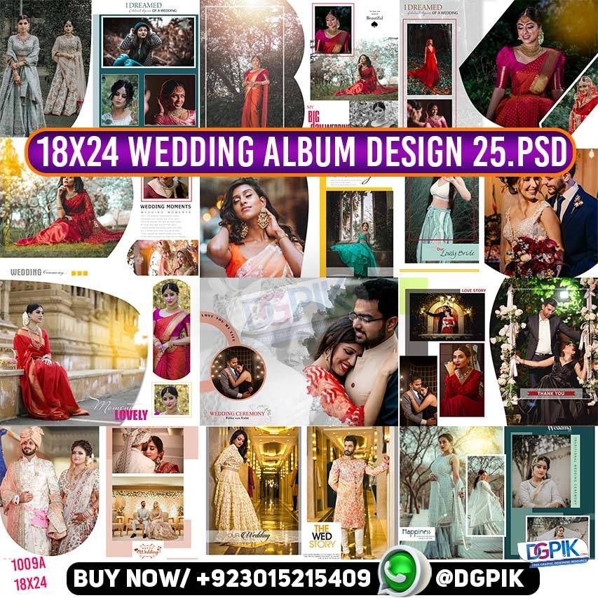 18X24 Wedding Album Design 25PSD DG1009A