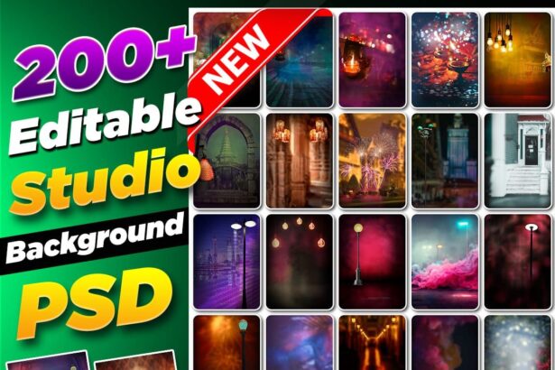 200+ Studio Background Editable PSD PACK