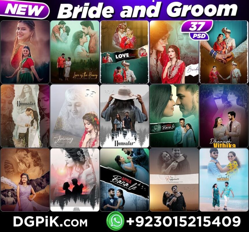 Bride and Groom Double Exposure Fully Editable 37 PSD