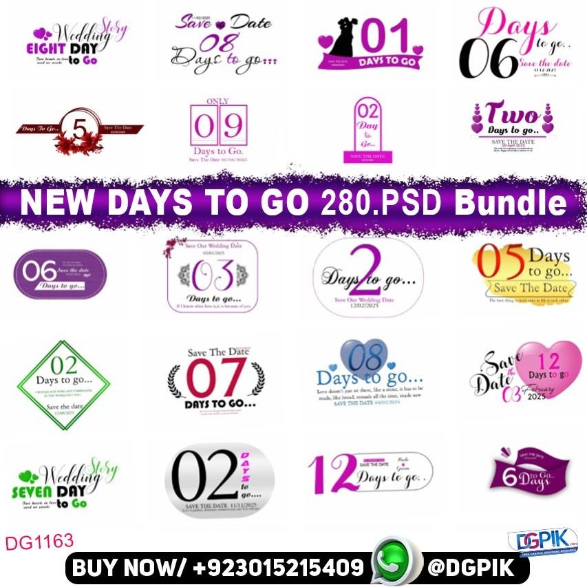 NEW SAVE THE DAYS TO GO 280.PSD Bundle - DG1163