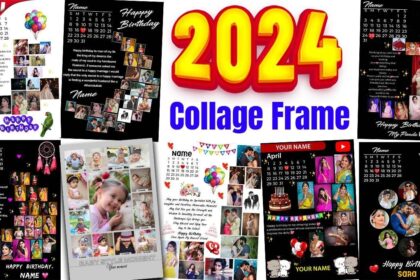 New 2024 Collage Frame Anniversary and Birthday Customized Photo Frame PSD For Photoshop