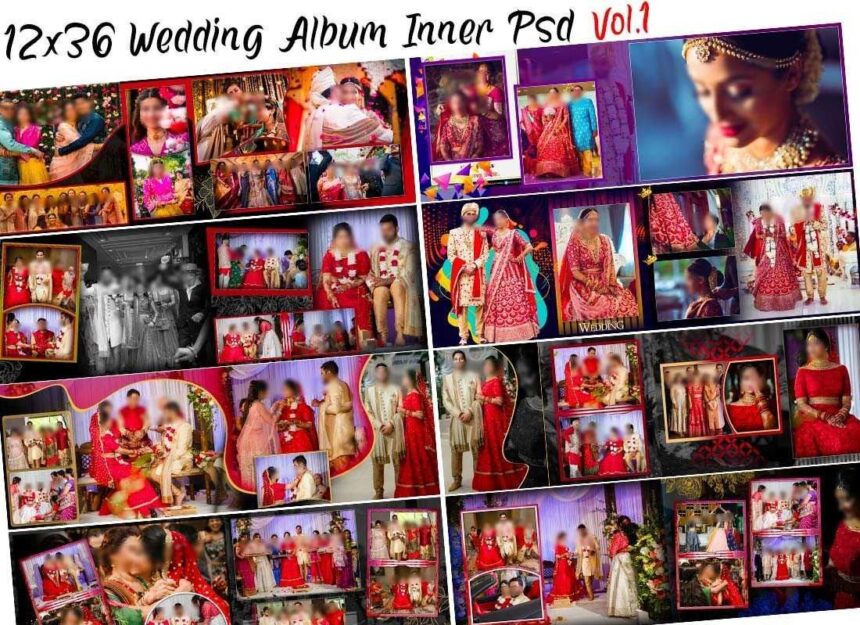 VOL-1=12x36 Wedding Album Inner Psd Templates