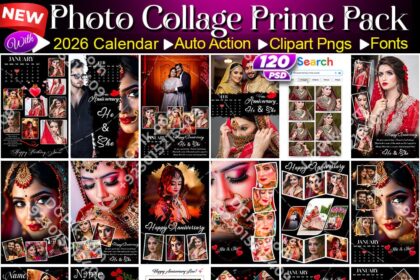 NEW 2026 Photo Collage Frame 120 PSD Prime Pack