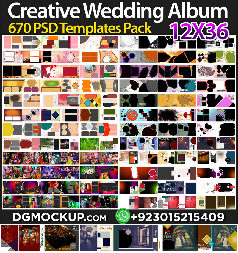 BEST 12X36 Creative Wedding Album Frame 670 PSD