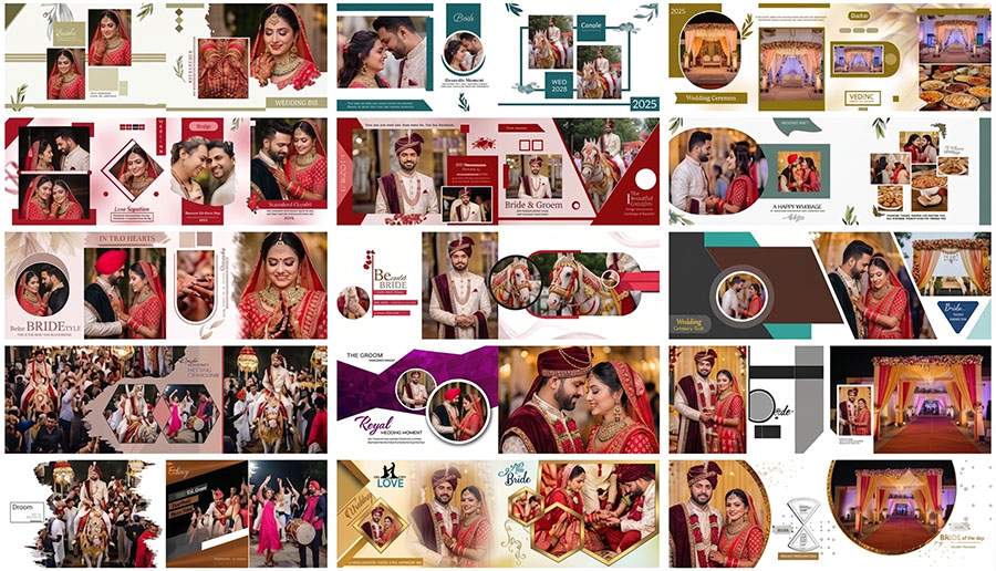 15 Free Bride Groom Wedding Album DM PSD Designs