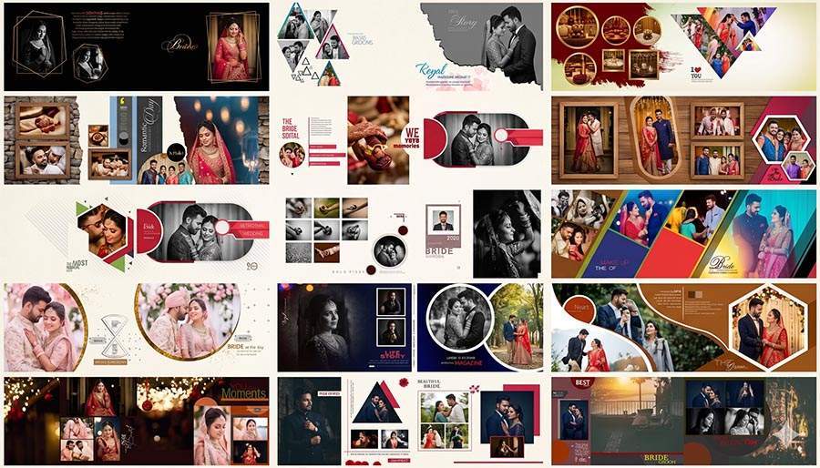 Free 15 Unique 12x36 Wedding Album Design PSD For Photoshop