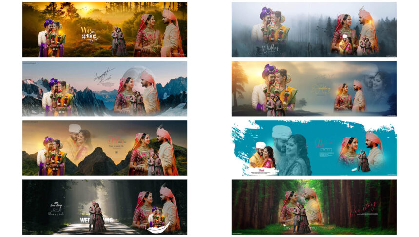 10 Romantic 12x36 Couple Wedding Album DM PSD Designs