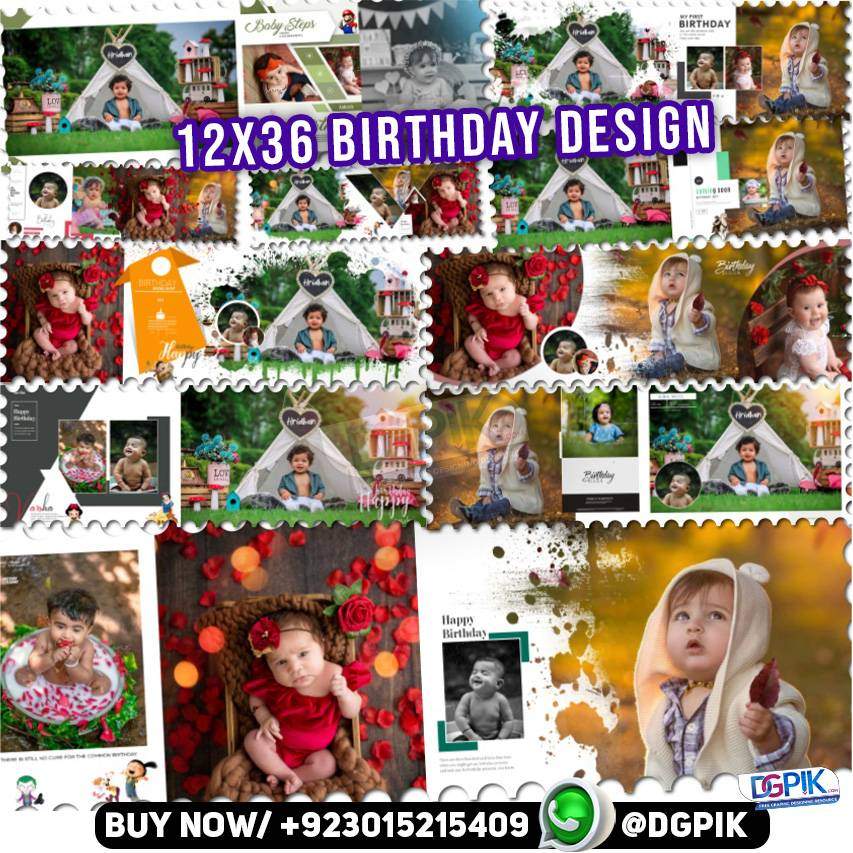 12x36 Birthday Design 30 PSD Pack DG1006