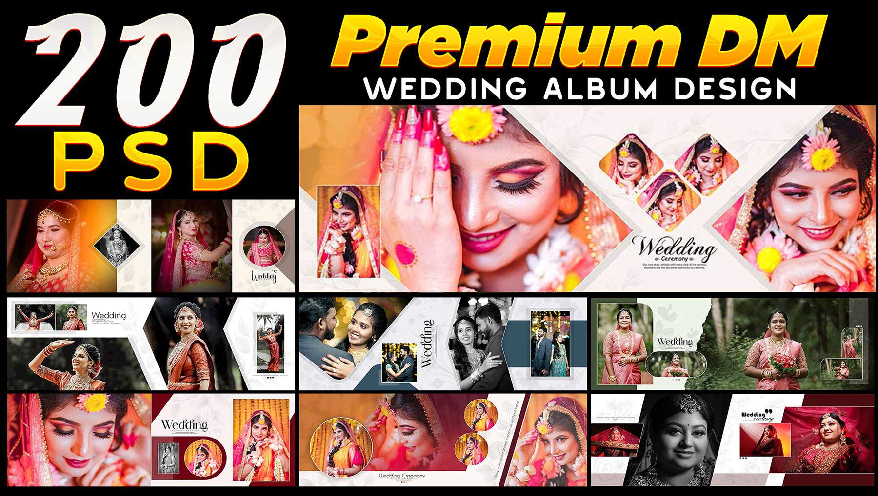 200 Premium Wedding DM Page PSD Templates