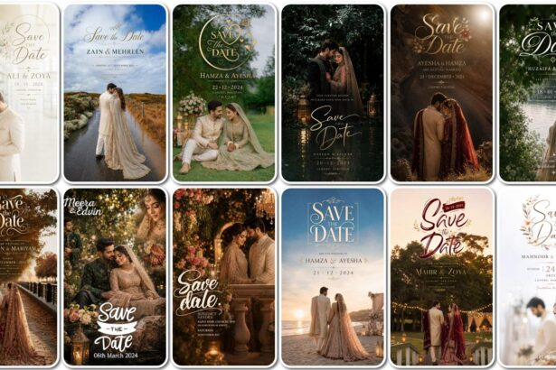 DGPik.com 12 Free Vertical Save the Date PSD Templates Download
